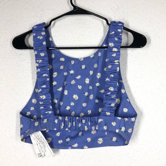 Zara Blue Daisy Print Crop Top! - Picture 3 of 7